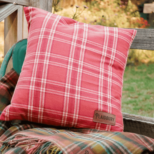 Plaid Cushion Cover in 'Blushing Rose' 46x46cm
