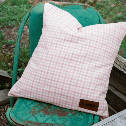 Gingham Cushion Cover in 'Marshmellow' 46x46cm